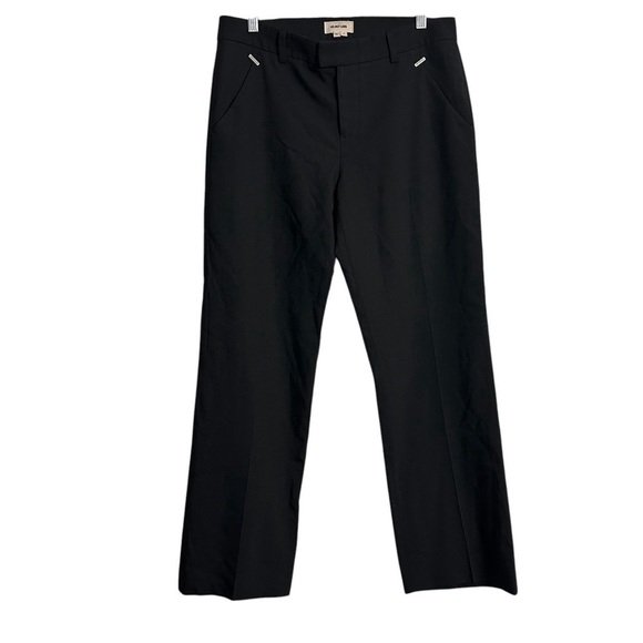 Helmut Lang Black Wool Wide Leg Trousers Pants